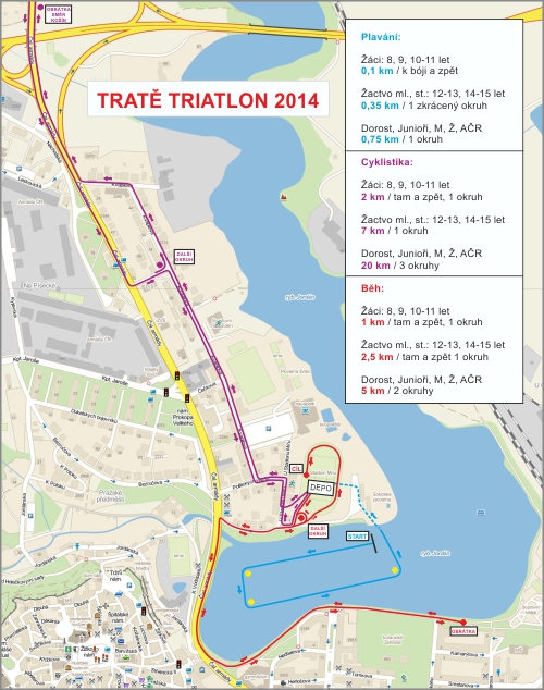 Mapa - Trat Tborsk triatlon 2014